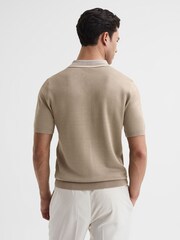 Reiss Champagne Oswald Striped Open Collar Shirt - Image 5 of 6