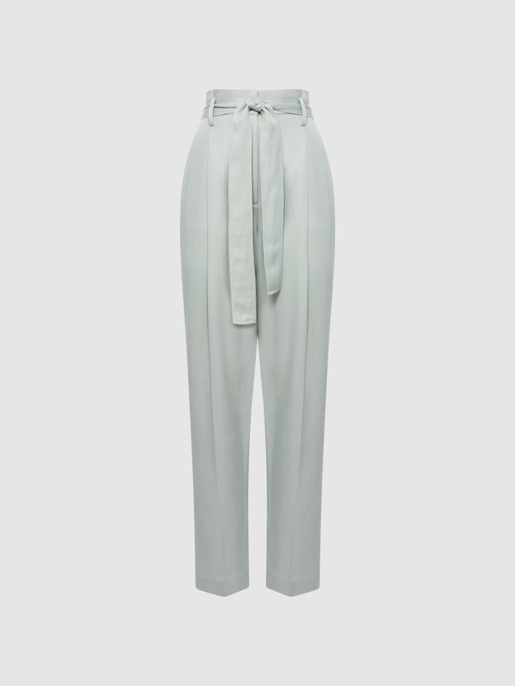 Reiss Mint Mylie Tapered High Rise Trousers - Image 2 of 5