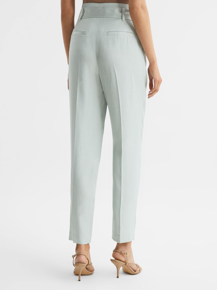Reiss Mint Mylie Tapered High Rise Trousers - Image 5 of 5