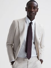 Reiss Burgundy Liam Silk Polka Dot Tie - Image 2 of 5