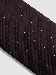 Reiss Burgundy Liam Silk Polka Dot Tie - Image 5 of 5