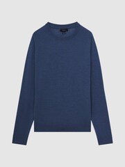 Reiss Airforce Blue Tinto Merino Silk Knitted Jumper - Image 2 of 6
