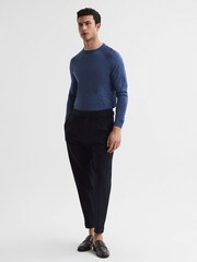 Reiss Airforce Blue Tinto Merino Silk Knitted Jumper - Image 3 of 6