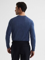 Reiss Airforce Blue Tinto Merino Silk Knitted Jumper - Image 5 of 6