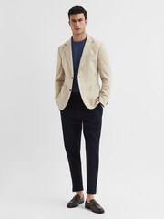Reiss Airforce Blue Tinto Merino Silk Knitted Jumper - Image 6 of 6