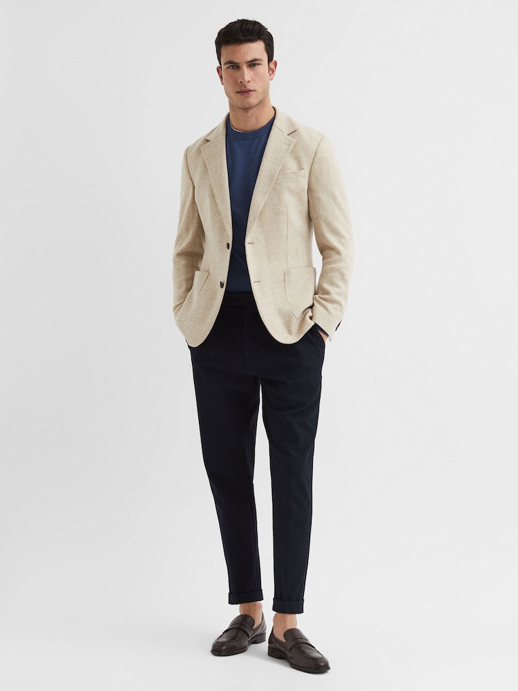 Reiss Airforce Blue Tinto Merino Silk Knitted Jumper - Image 6 of 6