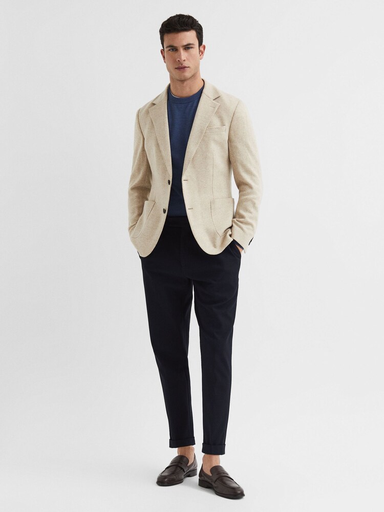 Reiss Airforce Blue Tinto Merino Silk Knitted Jumper - Image 6 of 6 Reiss Airforce Blue Tinto Merino Silk Knitted Jumper - Image 6 of 6