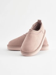 Neutral Pink Cosy Faux Fur Lined Slipper Boots - Image 3 of 6