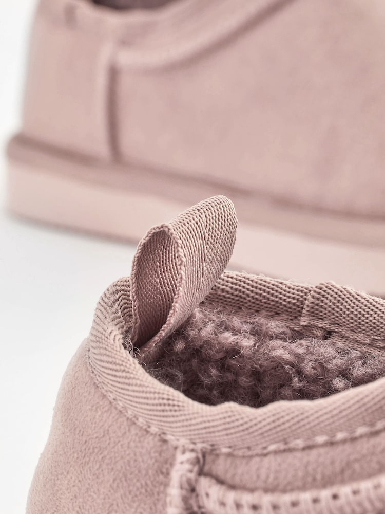 Neutral Pink Cosy Faux Fur Lined Slipper Boots - Image 5 of 6