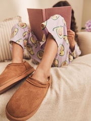 Tan Brown Cosy Faux Fur Lined Slipper Boots - Image 1 of 9
