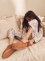 Tan Brown Cosy Faux Fur Lined Slipper Boots - Image 2 of 9