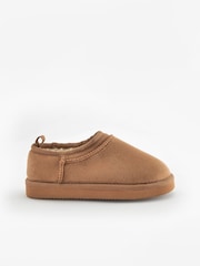 Tan Brown Cosy Faux Fur Lined Slipper Boots - Image 5 of 9