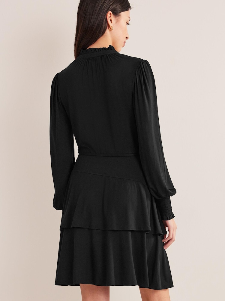 Boden Black Tiered Mini Jersey Dress - Image 2 of 5 Boden Black Tiered Mini Jersey Dress - Image 2 of 5