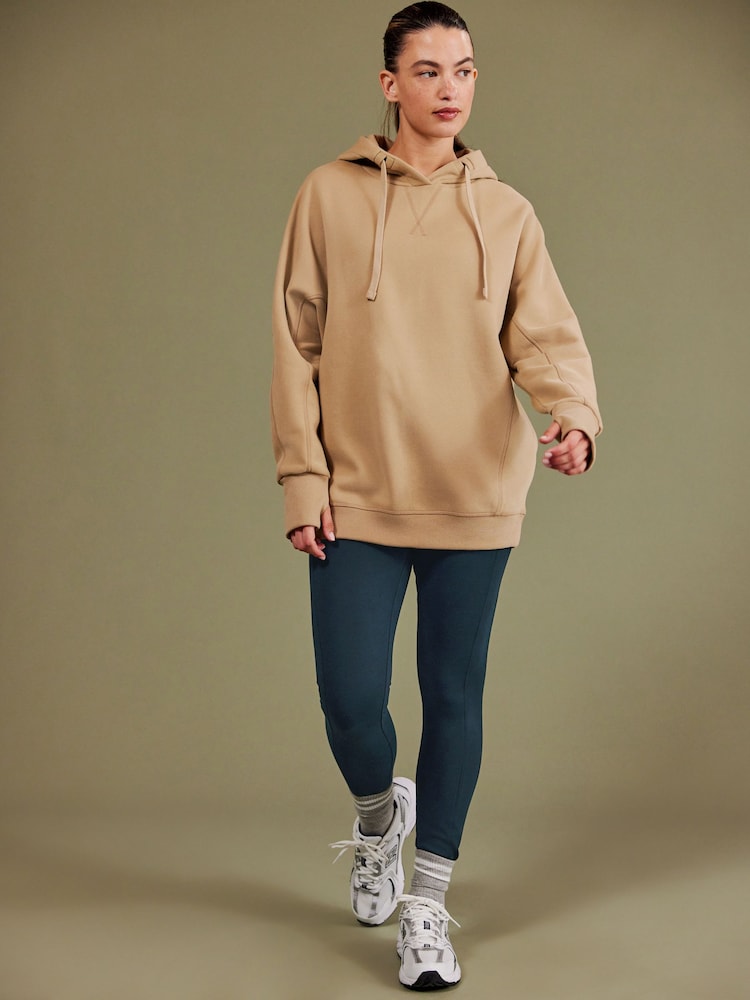 Neutral Camel Active Longline Overhead Hoodie - Image 3 of 7