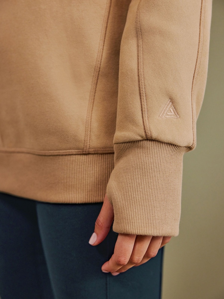 Neutral Camel Active Longline Overhead Hoodie - Image 5 of 7