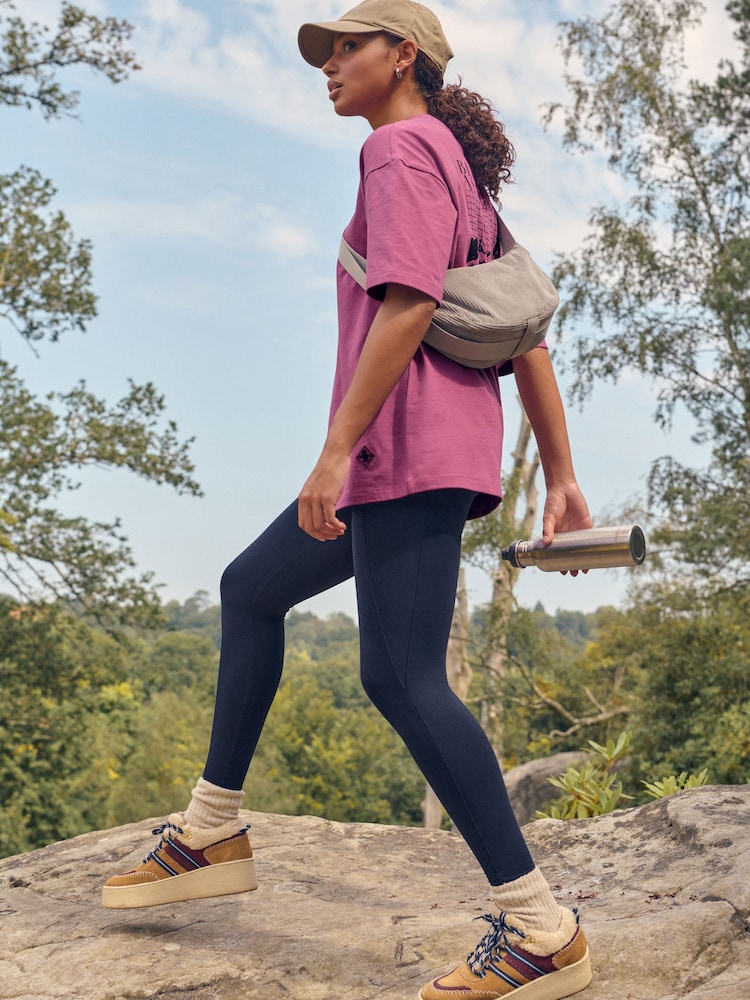Navy Blue Elements Outdoor Fleece Lined Warm Handle Leggings - Image 1 of 7 Navy Blue Elements Outdoor Fleece Lined Warm Handle Leggings - Image 1 of 7
