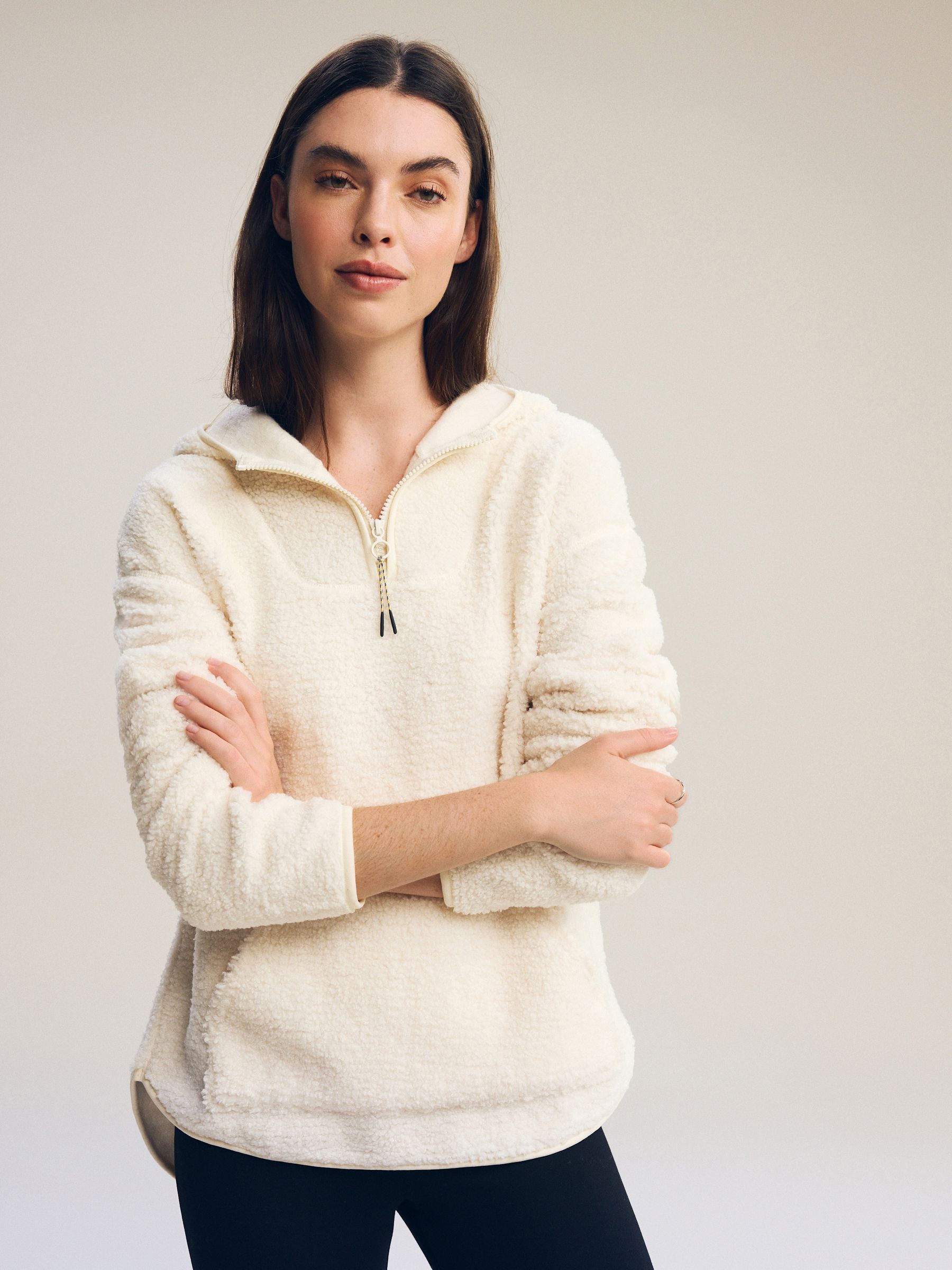 センスのいい お歳暮 Outdoor Ecru Buy Next Zip Quarter Borg Teddy Hooded Elements トップス