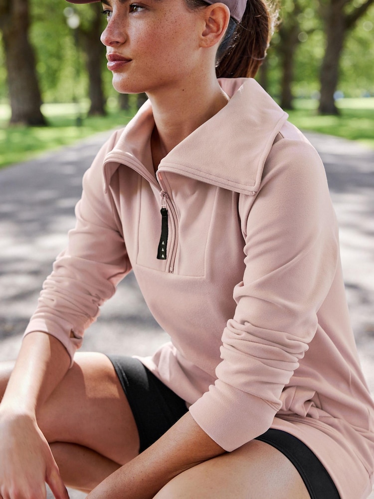 Neutral Pink Elements Outdoor Casual Half Zip Longline Long Sleeve Fleece - Image 1 of 7