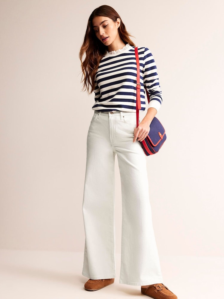 Boden White High Rise Wide Leg Jeans - Image 1 of 6 Boden White High Rise Wide Leg Jeans - Image 1 of 6