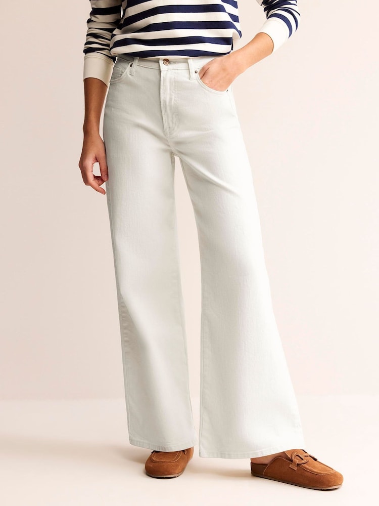 Boden White High Rise Wide Leg Jeans - Image 2 of 6 Boden White High Rise Wide Leg Jeans - Image 2 of 6