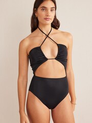 Boden Black Cut-Out String Swimsuit - Image 1 of 4