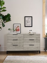 Grey Bronx Oak Effect 6 Drawer Wide Chest of Drawers - Image 1 of 10