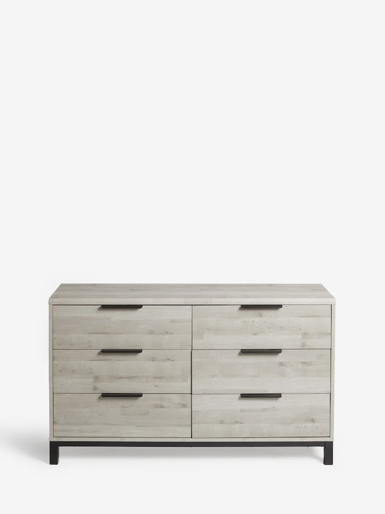 Grey Bronx Oak Effect 6 Drawer Wide Chest of Drawers - Image 10 of 10