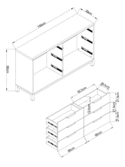 Grey Bronx Oak Effect 6 Drawer Wide Chest of Drawers - Image 4 of 10