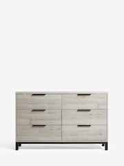 Grey Bronx Oak Effect 6 Drawer Wide Chest of Drawers - Image 7 of 10