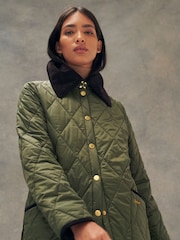 Barbour® Khaki Green ReEngineered Whitfield Diamond Quilted Jacket - Image 5 of 12