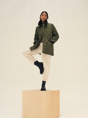 Barbour® Khaki Green ReEngineered Whitfield Diamond Quilted Jacket - Image 6 of 12