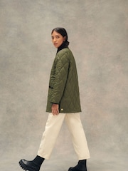 Barbour® Khaki Green ReEngineered Whitfield Diamond Quilted Jacket - Image 7 of 12