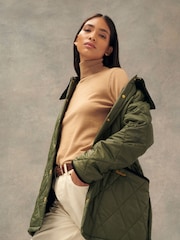 Barbour® Khaki Green ReEngineered Whitfield Diamond Quilted Jacket - Image 8 of 12