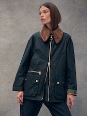 Barbour® Khaki Green Reengineered Gunnerside Waxed Jacket - Image 4 of 23