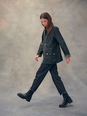 Barbour® Khaki Green Reengineered Gunnerside Waxed Jacket - Image 6 of 23