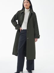 Barbour® Khaki Green Marie Showerproof Trench Coat - Image 3 of 7