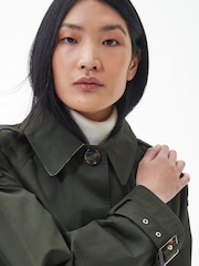 Barbour® Khaki Green Marie Showerproof Trench Coat - Image 4 of 7