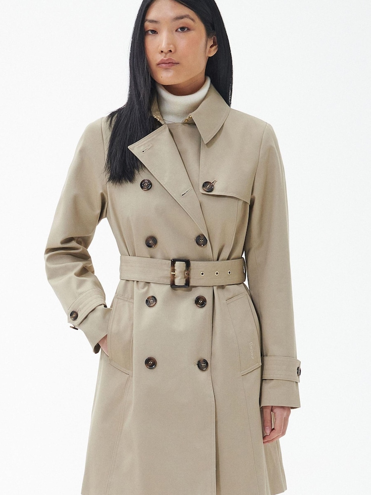 Barbour® Beige Greta Showerproof Trench Coat - Image 2 of 8