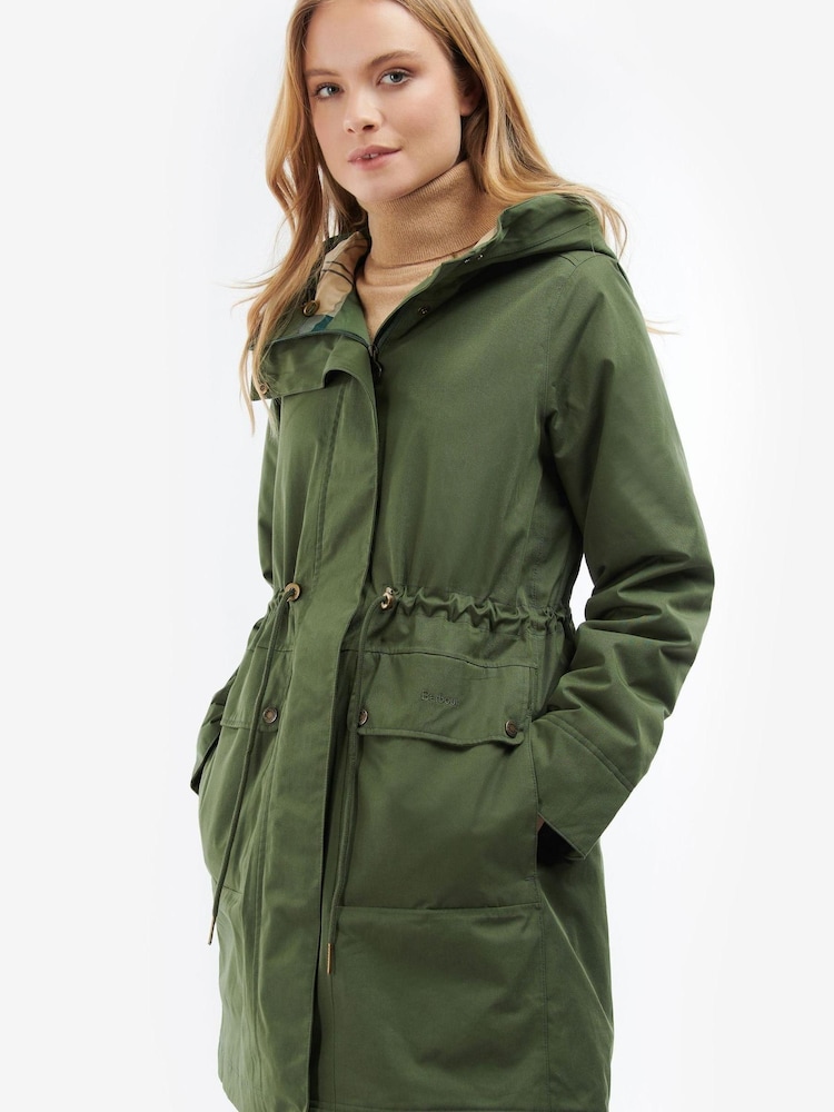 Barbour® Khaki Green Bowless Waterproof Jacket - Image 1 of 5