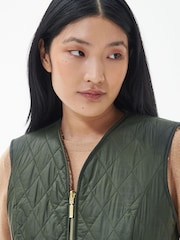 Barbour® Khaki Green ReEngineered Markenfield Liner Gilet - Image 4 of 5