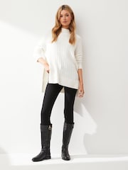 Barbour® White Stitch Guernsey Cape Jumper - Image 2 of 8
