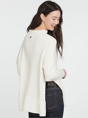 Barbour® White Stitch Guernsey Cape Jumper - Image 7 of 8