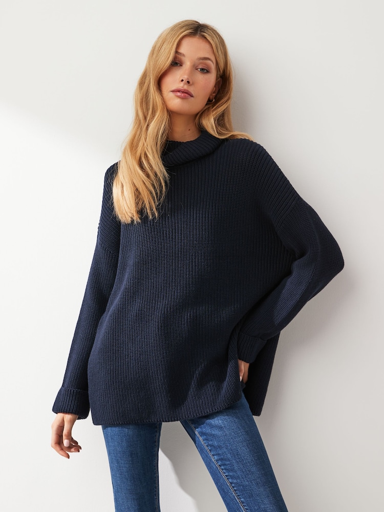 Barbour® Navy Stitch Cape Jumper - Image 1 of 7