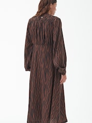 Barbour® Brown Printed Holkham Midi Dress - Image 4 of 8