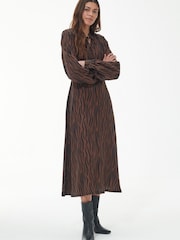 Barbour® Brown Printed Holkham Midi Dress - Image 5 of 8