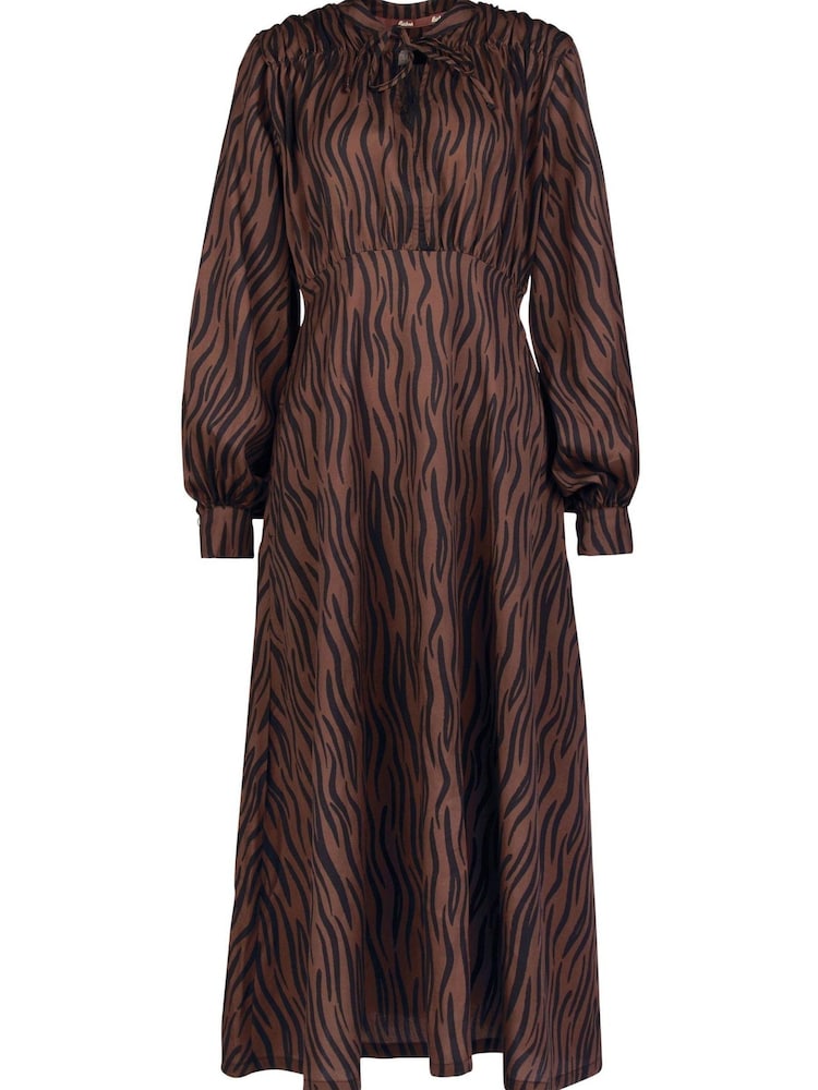 Barbour® Brown Printed Holkham Midi Dress - Image 8 of 8