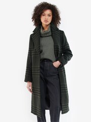 Barbour® Khaki Green Byron Wool Coat - Image 1 of 8