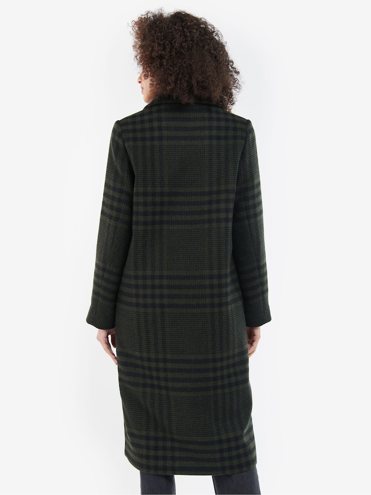 Barbour® Khaki Green Byron Wool Coat - Image 2 of 8