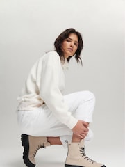 Barbour® International Napier Platform Lace-Up White Boots - Image 3 of 5