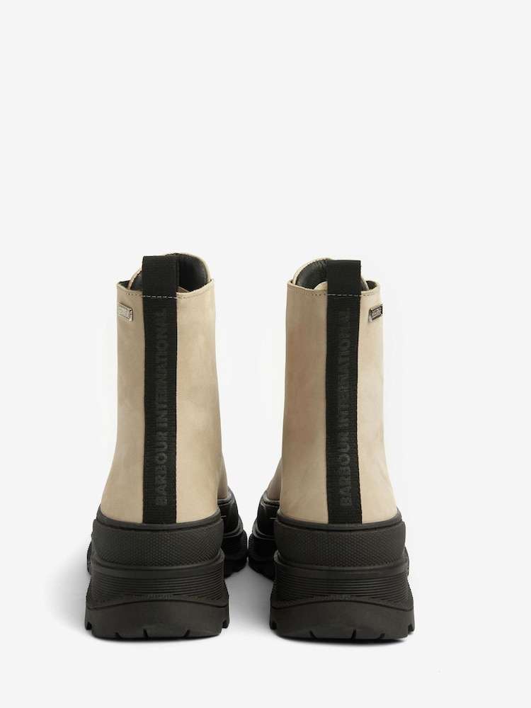 Barbour® International Napier Platform Lace-Up White Boots - Image 5 of 5